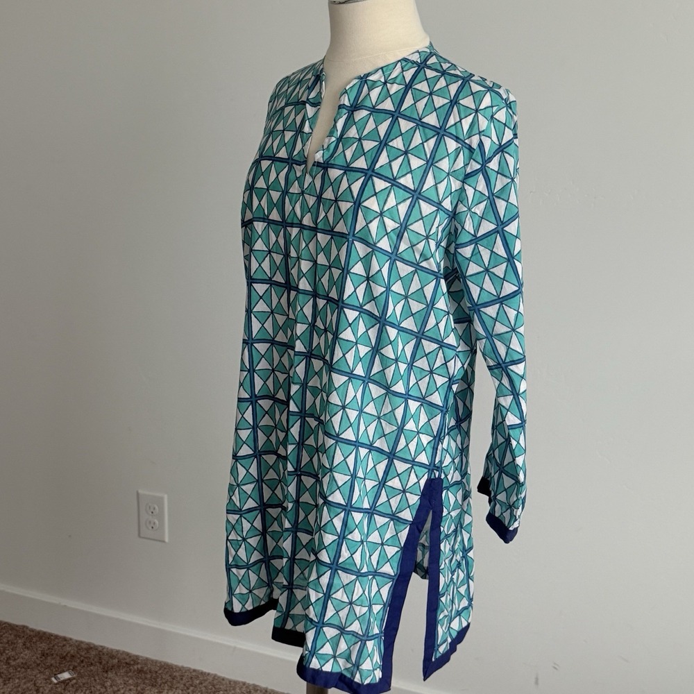 Roberta Roller Rabbit Tunic L Cover Up Resort Beach Cruise Geometric Boho